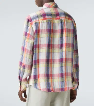 God's True Cashmere Daybreak plaid linen shirt with sunstone | Thumbnail 4 God's True Cashmere Daybreak plaid linen shirt with sunstone | Thumbnail 4