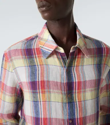 God's True Cashmere Daybreak plaid linen shirt with sunstone | Thumbnail 7 God's True Cashmere Daybreak plaid linen shirt with sunstone | Thumbnail 7
