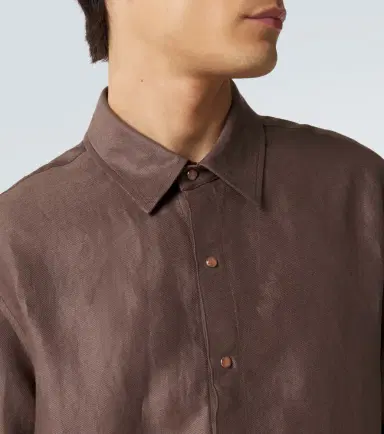 God's True Cashmere Linen shirt with orange sunstone | Thumbnail 5 God's True Cashmere Linen shirt with orange sunstone | Thumbnail 5