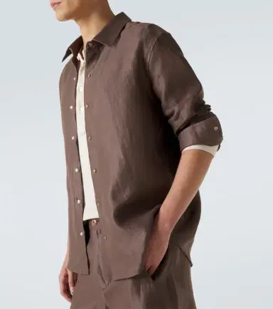 God's True Cashmere Linen shirt with orange sunstone | Thumbnail 7 God's True Cashmere Linen shirt with orange sunstone | Thumbnail 7