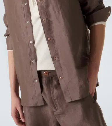 God's True Cashmere Linen shirt with orange sunstone | Thumbnail 8 God's True Cashmere Linen shirt with orange sunstone | Thumbnail 8