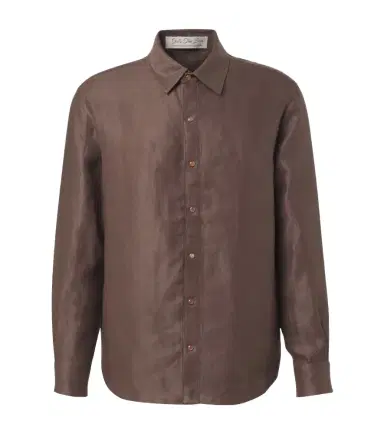 God's True Cashmere Linen shirt with orange sunstone | Thumbnail 1 God's True Cashmere Linen shirt with orange sunstone | Thumbnail 1