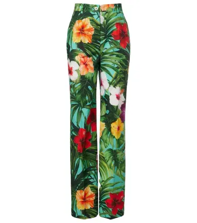 Dolce & Gabbana Floral cotton wide-leg pants | Thumbnail 1 Dolce & Gabbana Floral cotton wide-leg pants | Thumbnail 1