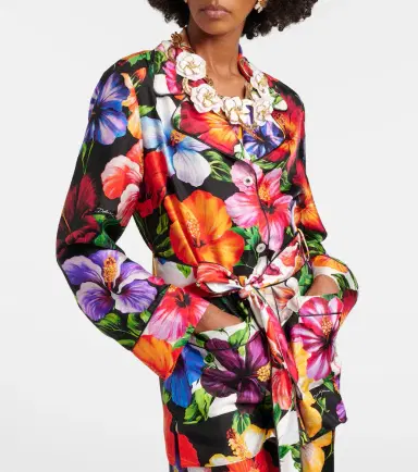Dolce & Gabbana Belted floral silk shirt | Thumbnail 3 Dolce & Gabbana Belted floral silk shirt | Thumbnail 3