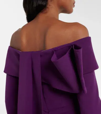 Safiyaa Lunelle embellished off-shoulder crêpe gown | Thumbnail 3 Safiyaa Lunelle embellished off-shoulder crêpe gown | Thumbnail 3