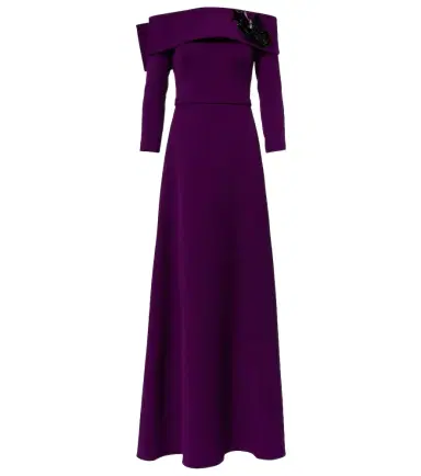 Safiyaa Lunelle embellished off-shoulder crêpe gown | Thumbnail 1 Safiyaa Lunelle embellished off-shoulder crêpe gown | Thumbnail 1