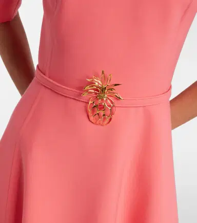 Oscar de la Renta Belted wool-blend midi dress | Thumbnail 3 Oscar de la Renta Belted wool-blend midi dress | Thumbnail 3