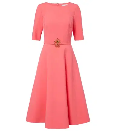 Oscar de la Renta Belted wool-blend midi dress | Thumbnail 1 Oscar de la Renta Belted wool-blend midi dress | Thumbnail 1