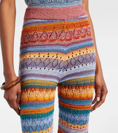 Etro Crochet striped cotton flared pants | Thumbnail 2 Etro Crochet striped cotton flared pants | Thumbnail 2