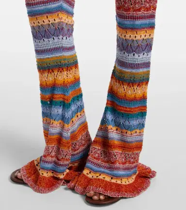 Etro Crochet striped cotton flared pants | Thumbnail 3 Etro Crochet striped cotton flared pants | Thumbnail 3