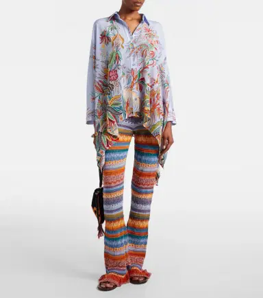 Etro Crochet striped cotton flared pants | Thumbnail 5 Etro Crochet striped cotton flared pants | Thumbnail 5