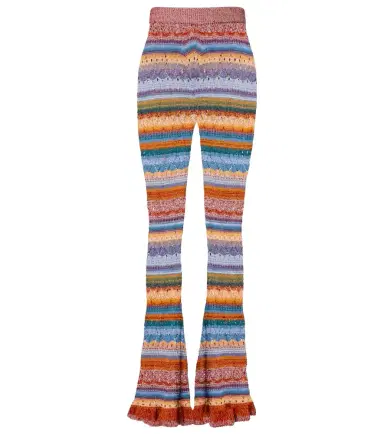 Etro Crochet striped cotton flared pants | Thumbnail 1 Etro Crochet striped cotton flared pants | Thumbnail 1