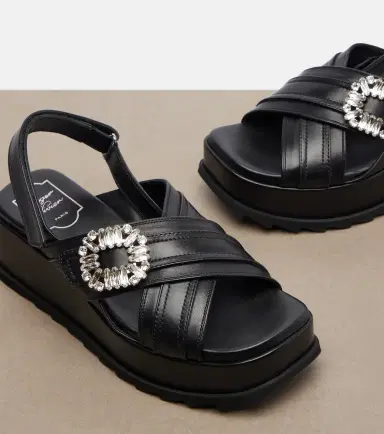 Roger Vivier Strass Buckle leather platform sandals | Thumbnail 4 Roger Vivier Strass Buckle leather platform sandals | Thumbnail 4