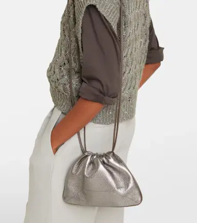 Brunello Cucinelli Monili Small metallic leather crossbody bag | Thumbnail 5 Brunello Cucinelli Monili Small metallic leather crossbody bag | Thumbnail 5