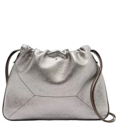 Brunello Cucinelli Monili Small metallic leather crossbody bag | Thumbnail 1 Brunello Cucinelli Monili Small metallic leather crossbody bag | Thumbnail 1