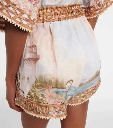 Zimmermann Mahon printed linen shorts | Thumbnail 2 Zimmermann Mahon printed linen shorts | Thumbnail 2