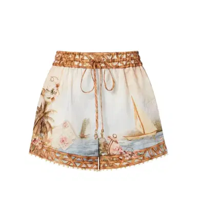 Zimmermann Mahon printed linen shorts | Thumbnail 1 Zimmermann Mahon printed linen shorts | Thumbnail 1