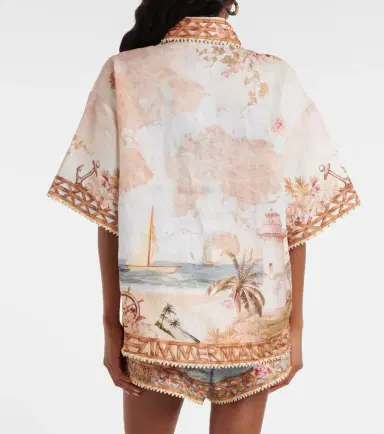 Zimmermann Mahon printed linen bowling shirt | Thumbnail 2 Zimmermann Mahon printed linen bowling shirt | Thumbnail 2