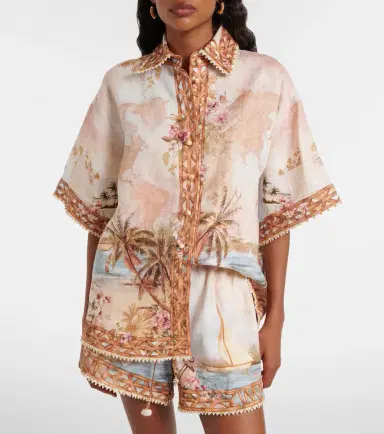 Zimmermann Mahon printed linen bowling shirt | Thumbnail 3 Zimmermann Mahon printed linen bowling shirt | Thumbnail 3