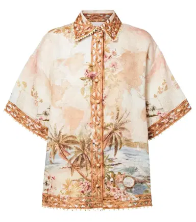 Zimmermann Mahon printed linen bowling shirt | Thumbnail 1 Zimmermann Mahon printed linen bowling shirt | Thumbnail 1
