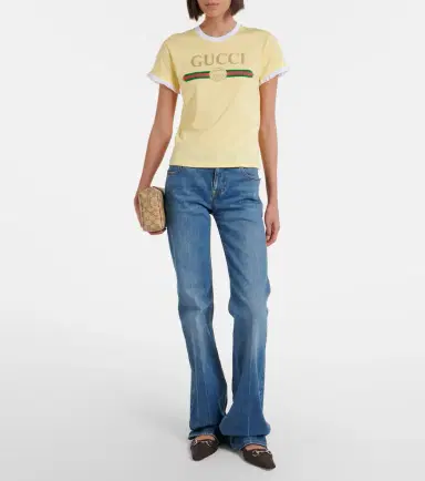 Gucci Logo cotton jersey T-shirt | Thumbnail 5 Gucci Logo cotton jersey T-shirt | Thumbnail 5