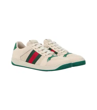 Gucci Screener leather-trimmed sneakers | Thumbnail 1 Gucci Screener leather-trimmed sneakers | Thumbnail 1