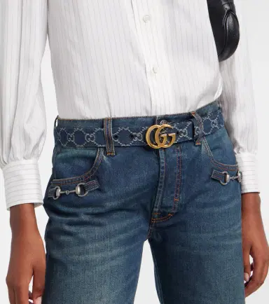 Gucci GG Marmont denim belt | Thumbnail 3 Gucci GG Marmont denim belt | Thumbnail 3