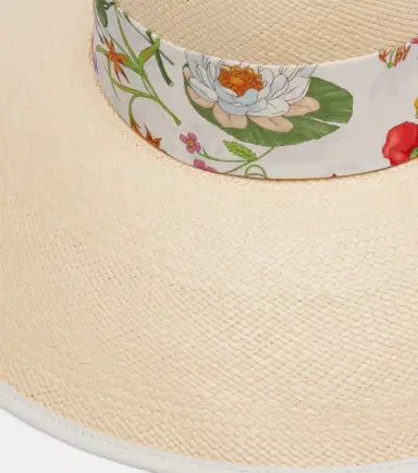 Gucci Flora silk-trimmed twill Panama hat | Thumbnail 3 Gucci Flora silk-trimmed twill Panama hat | Thumbnail 3
