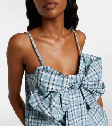 Acne Studios Bow-detail checked cotton top | Thumbnail 4 Acne Studios Bow-detail checked cotton top | Thumbnail 4