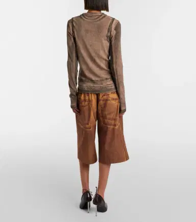 Acne Studios Printed cotton Bermuda shorts | Thumbnail 5 Acne Studios Printed cotton Bermuda shorts | Thumbnail 5