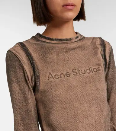 Acne Studios Printed cotton-blend T-shirt | Thumbnail 3 Acne Studios Printed cotton-blend T-shirt | Thumbnail 3