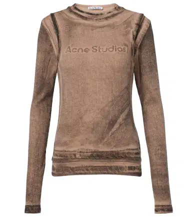 Acne Studios Printed cotton-blend T-shirt | Thumbnail 1 Acne Studios Printed cotton-blend T-shirt | Thumbnail 1