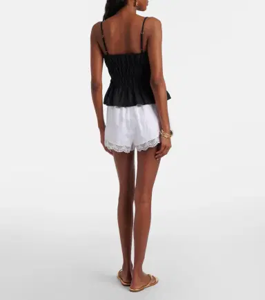 Staud Von lace-trimmed linen shorts | Thumbnail 2 Staud Von lace-trimmed linen shorts | Thumbnail 2