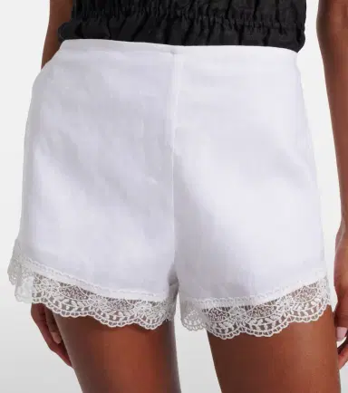Staud Von lace-trimmed linen shorts | Thumbnail 5 Staud Von lace-trimmed linen shorts | Thumbnail 5