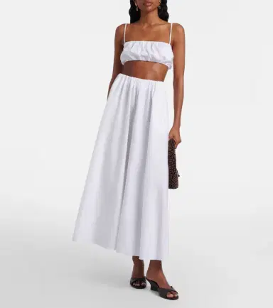 Staud Milano pleated cotton maxi skirt | Thumbnail 2 Staud Milano pleated cotton maxi skirt | Thumbnail 2