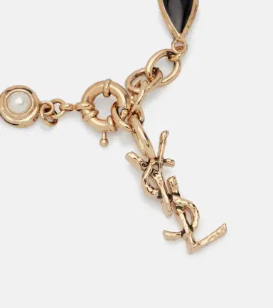 Saint Laurent Cassandre embellished chain bracelet | Thumbnail 3 Saint Laurent Cassandre embellished chain bracelet | Thumbnail 3