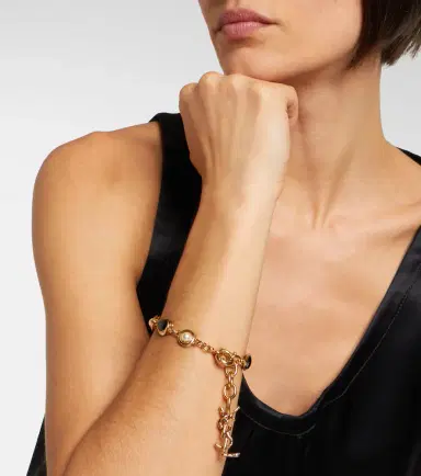 Saint Laurent Cassandre embellished chain bracelet | Thumbnail 4 Saint Laurent Cassandre embellished chain bracelet | Thumbnail 4