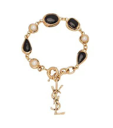 Saint Laurent Cassandre embellished chain bracelet | Thumbnail 1 Saint Laurent Cassandre embellished chain bracelet | Thumbnail 1