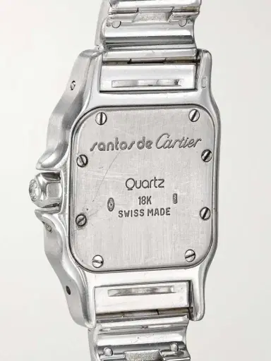Stephanie Windsor + Cartier Vintage 1980s Santos Galbée Moonphase 18-karat White Gold And Diamond Watch, Ref. 9800 (6.2'' Wrist) | Thumbnail 4 Stephanie Windsor + Cartier Vintage 1980s Santos Galbée Moonphase 18-karat White Gold And Diamond Watch, Ref. 9800 (6.2'' Wrist) | Thumbnail 4