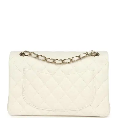 Chanel Chanel Small Classic Double Flap Bag Off White Shiny Caviar Light Gold Hardware | Thumbnail 4 Chanel Chanel Small Classic Double Flap Bag Off White Shiny Caviar Light Gold Hardware | Thumbnail 4