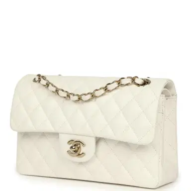 Chanel Chanel Small Classic Double Flap Bag Off White Shiny Caviar Light Gold Hardware | Thumbnail 5 Chanel Chanel Small Classic Double Flap Bag Off White Shiny Caviar Light Gold Hardware | Thumbnail 5