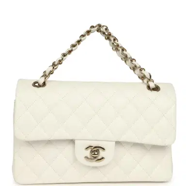 Chanel Chanel Small Classic Double Flap Bag Off White Shiny Caviar Light Gold Hardware | Thumbnail 7 Chanel Chanel Small Classic Double Flap Bag Off White Shiny Caviar Light Gold Hardware | Thumbnail 7