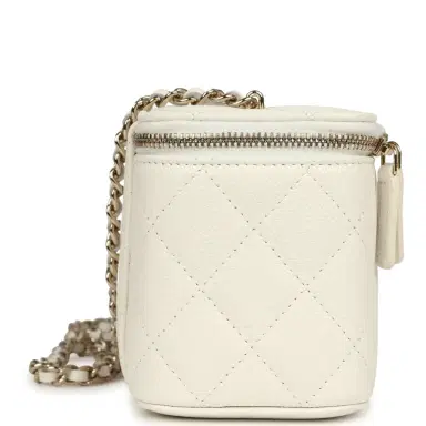 Chanel Chanel Small Vanity Case White Caviar Light Gold Hardware | Thumbnail 3 Chanel Chanel Small Vanity Case White Caviar Light Gold Hardware | Thumbnail 3