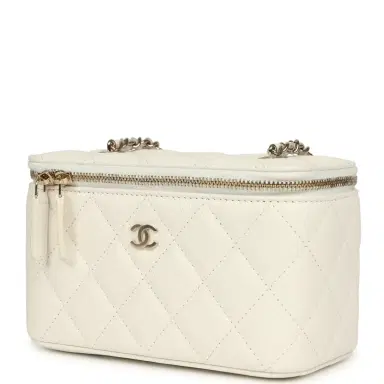 Chanel Chanel Small Vanity Case White Caviar Light Gold Hardware | Thumbnail 5 Chanel Chanel Small Vanity Case White Caviar Light Gold Hardware | Thumbnail 5