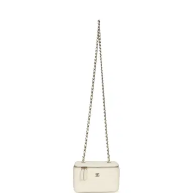 Chanel Chanel Small Vanity Case White Caviar Light Gold Hardware | Thumbnail 7 Chanel Chanel Small Vanity Case White Caviar Light Gold Hardware | Thumbnail 7