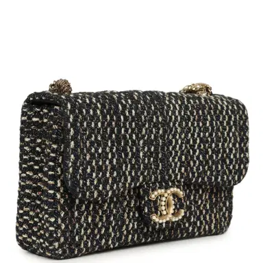 Chanel Chanel Small Westminster Pearl Flap Bag Black, Gold, White Tweed Brushed Gold Hardware | Thumbnail 2 Chanel Chanel Small Westminster Pearl Flap Bag Black, Gold, White Tweed Brushed Gold Hardware | Thumbnail 2
