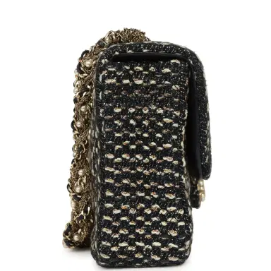 Chanel Chanel Small Westminster Pearl Flap Bag Black, Gold, White Tweed Brushed Gold Hardware | Thumbnail 3 Chanel Chanel Small Westminster Pearl Flap Bag Black, Gold, White Tweed Brushed Gold Hardware | Thumbnail 3