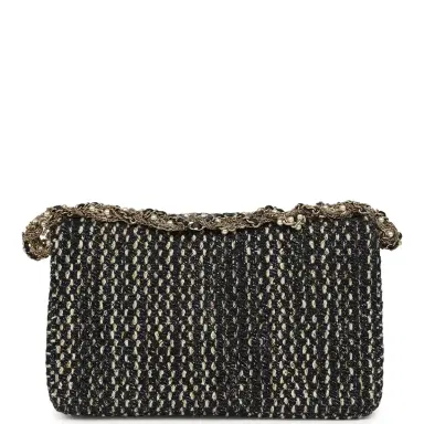 Chanel Chanel Small Westminster Pearl Flap Bag Black, Gold, White Tweed Brushed Gold Hardware | Thumbnail 4 Chanel Chanel Small Westminster Pearl Flap Bag Black, Gold, White Tweed Brushed Gold Hardware | Thumbnail 4
