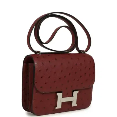 HERMÈS Hermes Constance 18 Rouge H Ostrich Palladium Hardware | Thumbnail 2 HERMÈS Hermes Constance 18 Rouge H Ostrich Palladium Hardware | Thumbnail 2