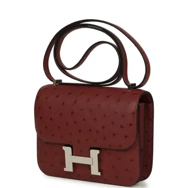 HERMÈS Hermes Constance 18 Rouge H Ostrich Palladium Hardware | Thumbnail 5 HERMÈS Hermes Constance 18 Rouge H Ostrich Palladium Hardware | Thumbnail 5